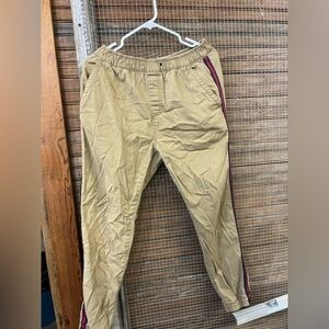 Men's Tan Pants with Side Stripe